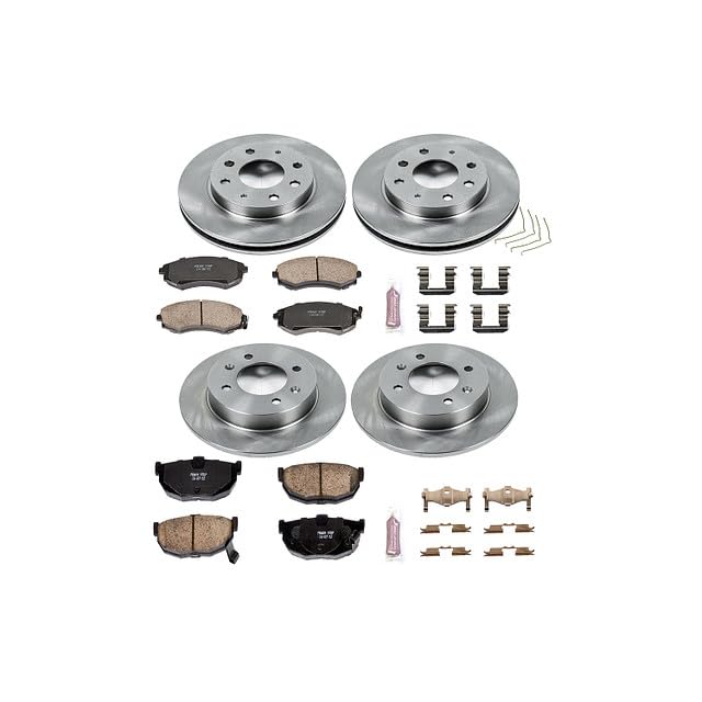 POWERSTOP Autospecialty KOE2778 Front and Rear Replacement Brake Kit-OE Brake Rotors & Ceramic Brake Pads For Hyundai Elantra, Hyundai Elantra, Hyundai Tiburon [Model Specific]