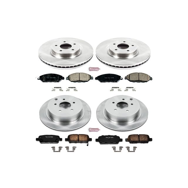 Power Stop KOE6497 Replacement Brake Kit Front and Rear with Brake Rotors and Ceramic Brake Pads For 2014-2018 Infiniti QX60 | 2015-2022 Nissan Murano | 2013-2020 Nissan Pathfinder