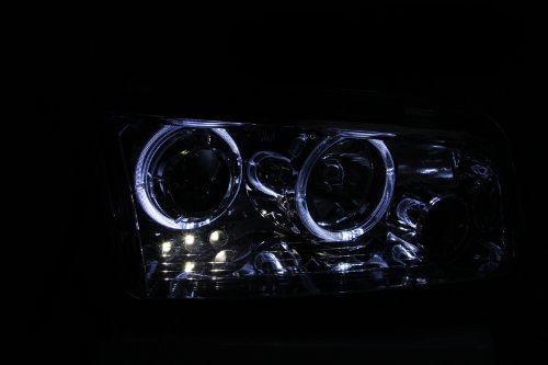 Chrome Halo Anzo USA Projector Headlight with Clear Lens for Dodge Charger 121382