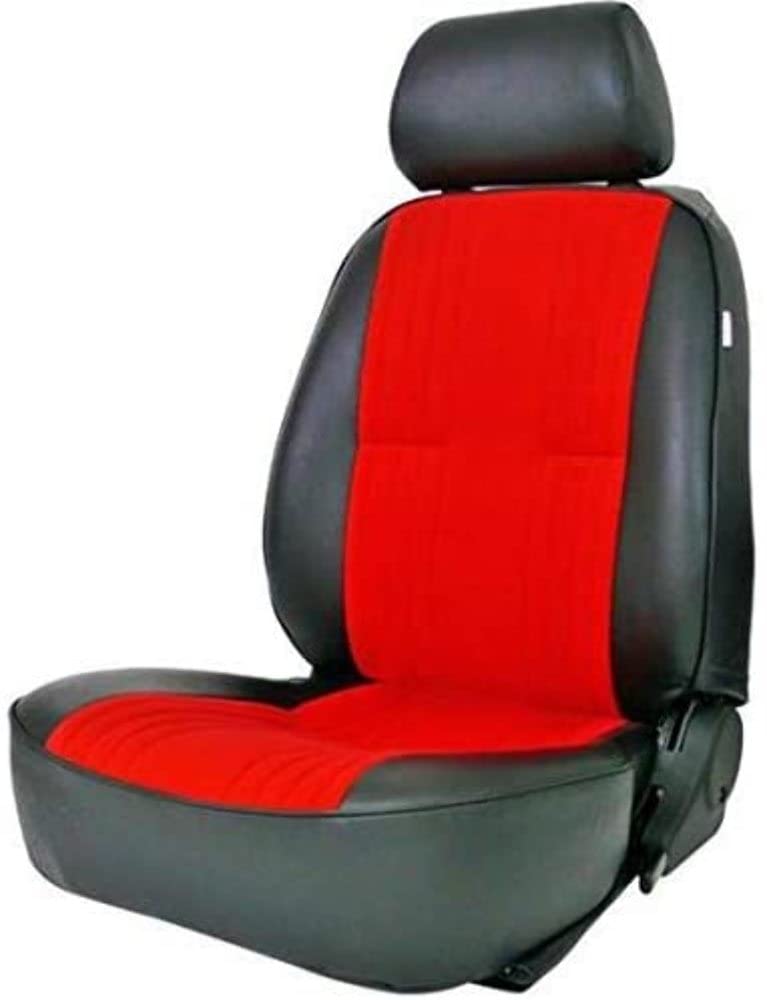 ProCar Pro90 Recliner Left Black Vinyl Trim, Red Velour Insert