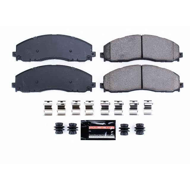 Power Stop Z23-1680 Z23 Evolution Sport Carbon Fiber Infused Ceramic Brake Pads with Hardware For 2013-2022 Ford F-250 F-350 | 2013-2016 F-450 Super Duty 8 Lug