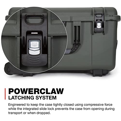 NANUK 960 Wheeled Series Lightweight NK-7 Resin Waterproof Protective Rolling Case with Foam, Olive