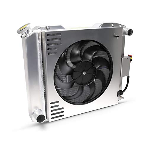 Slim-Fit PFM Radiator, Universal Series, 21-13/32 in W x 18-1/2 in H x 4 in D, Single Pass, Passenger Side Inlet, Driver Side Outlet, Aluminum, Natural, Manual Transmission, Each