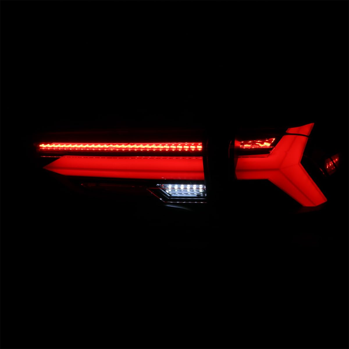Black LED Sequential Tail Lights w/Red Bar SPEC-D TUNING Compatible with 2019-2023 Toyota RAV4, Left + Right Pair Assembly