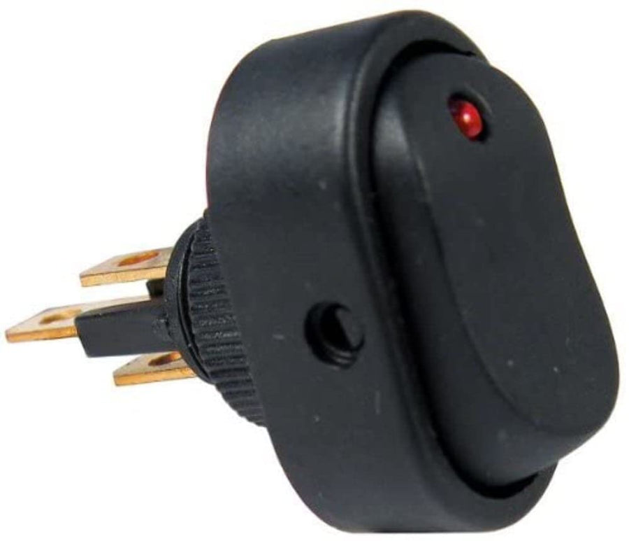 Peterson Led Red PMV5584PT Oblong, Rocker 25A/12V .5 Mount .25B