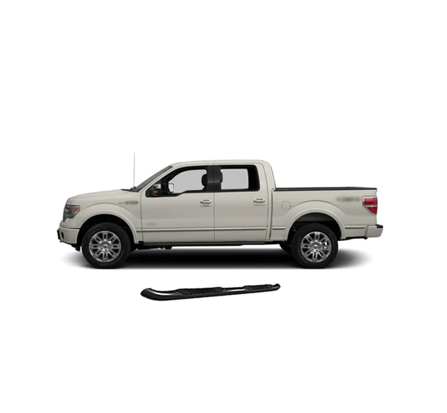 3in Black Horse Side Steps Compatible with 2009-2013 Ford F-150-9BFR701A Black