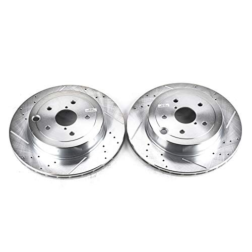 Power Stop JBR1366XPR Evolution Rear Drilled & Slotted Rotor Pair For Subaru Impreza 2008-2014, Subaru WRX 2020, Subaru WRX STI 2014-2017 [Model Specific]