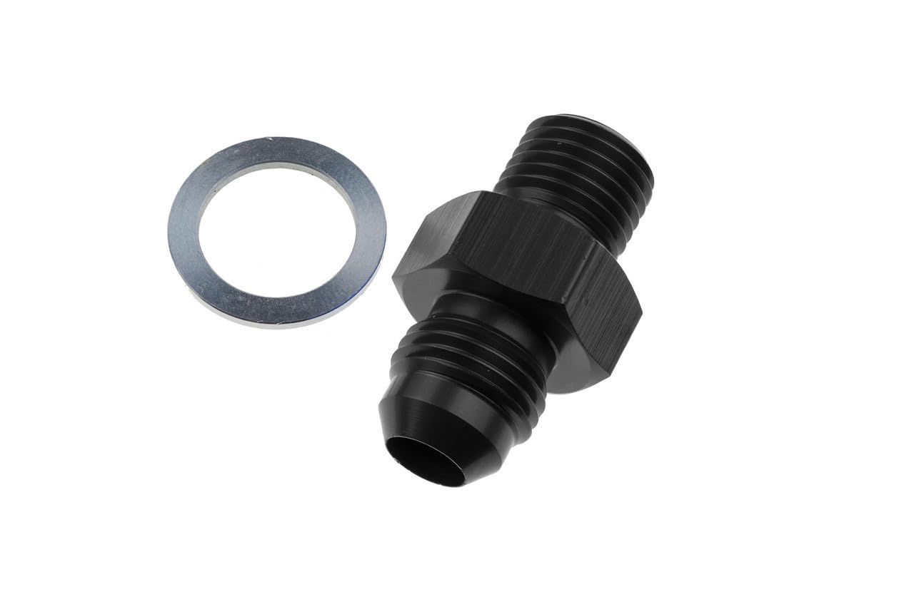 Performance Red Horse 8262-06-02-2 -06 Male AN/JIC Flare To 1/8"NPSM Transmission Fitting -Black-2Pcs