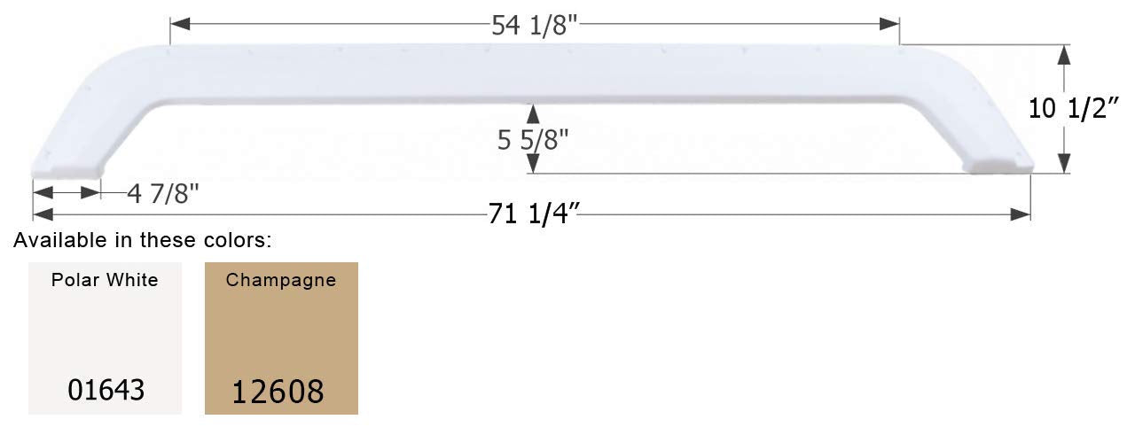 Tandem Axle Fender Skirt ICON 01643 FS780 for Thor Citation - Polar White
