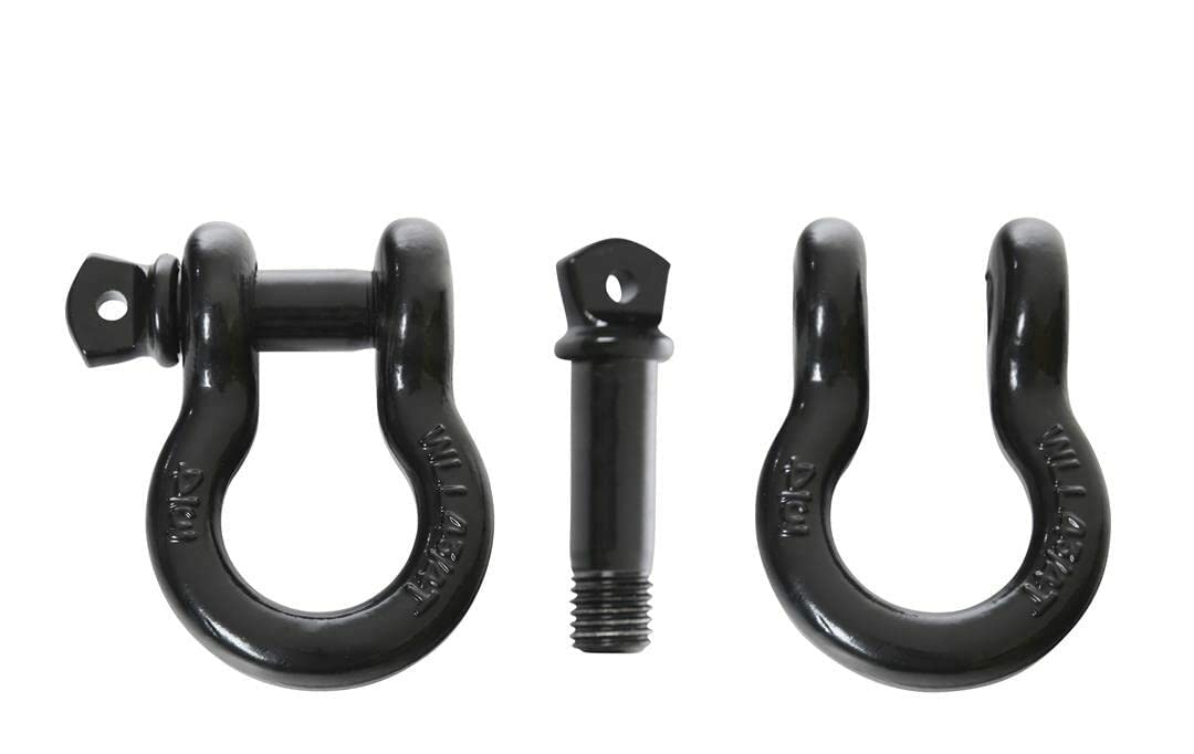 Recovery Shackle Overland Vehicle Systems 3/4" 4.75 Ton - Black Two Stage Powder Coat Finish - Universal Fitment - Used for Automotive Recovery and Towing