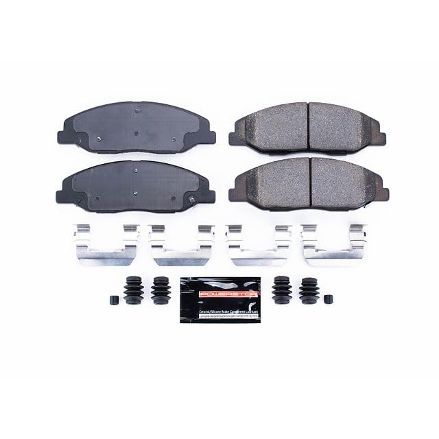 Power Stop Z23-1332 Z23 Evolution Sport Carbon Fiber Infused Ceramic Brake Pads with Hardware For Cadillac CTS 2008-2014, Cadillac STS 2009-2011 [Model Specific]