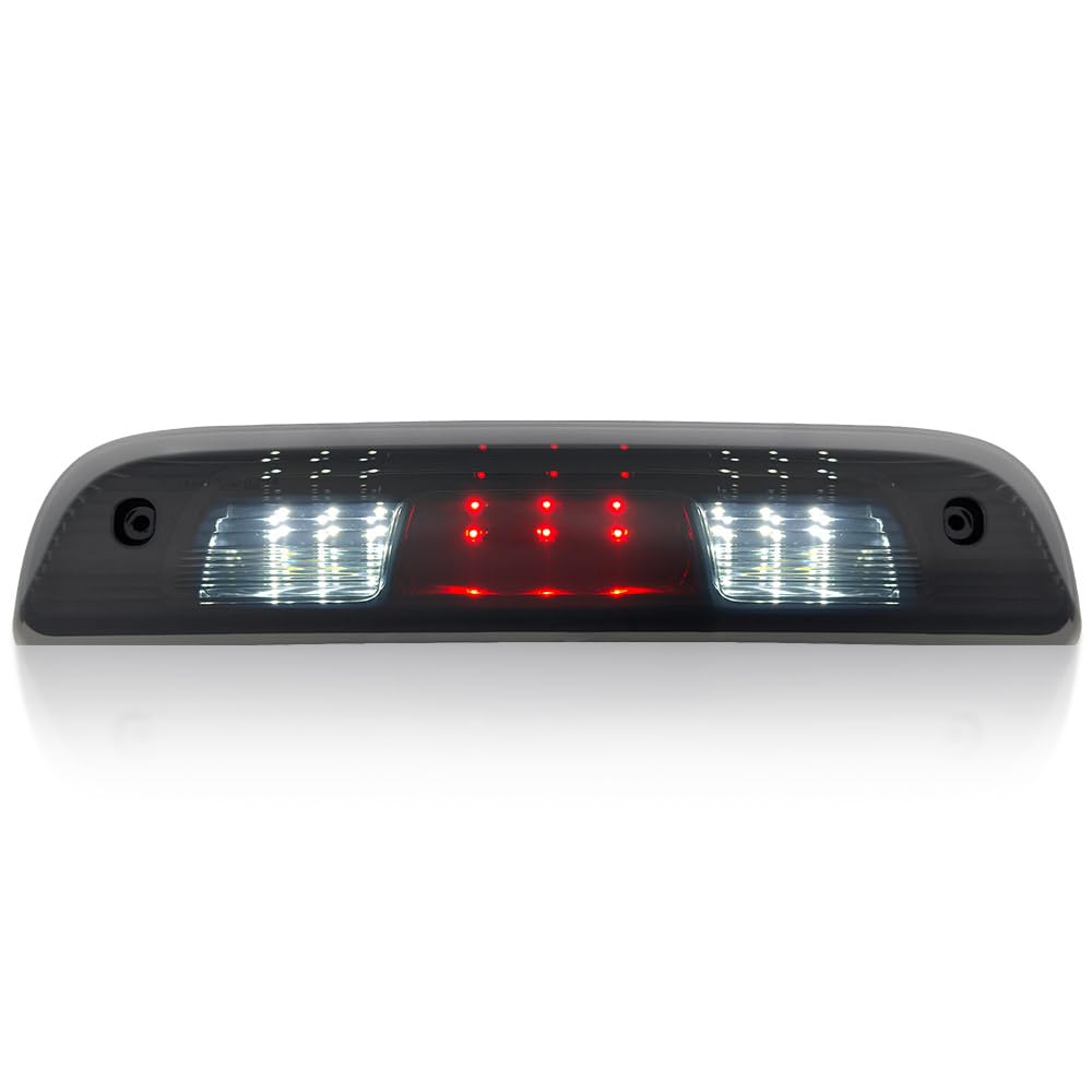 RECON - Fits 14-19 Silverado & Sierra (3rd GEN) 1500, 2500, 3500 Red LED 3rd Brake Light Kit with White LED Cargo Lights with Smoked Lens