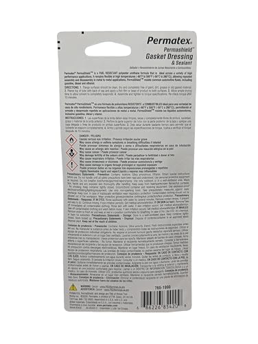 Permatex 85420 Fuel Resistant Permashield Gasket Dressing & Sealant, 2 oz Tube, Orange