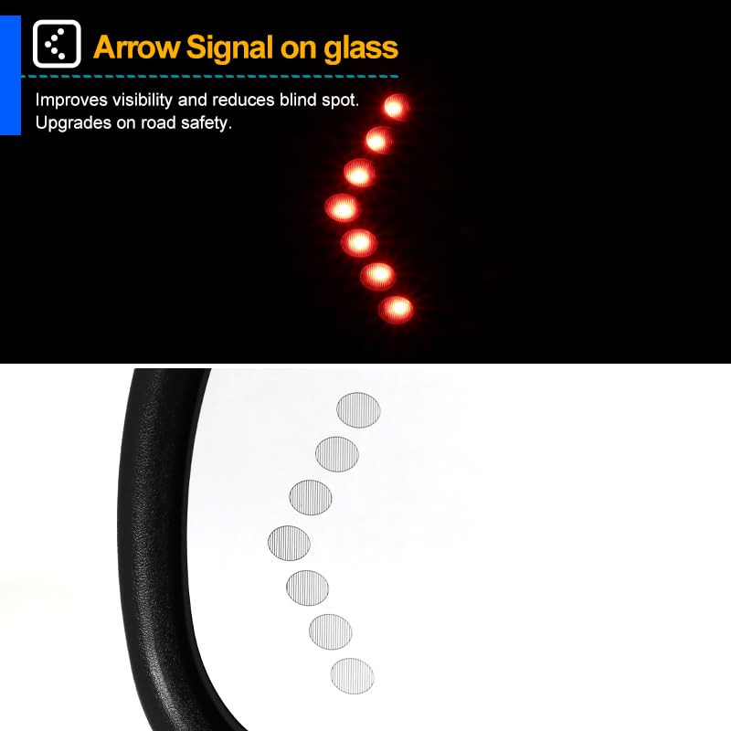 Power Heated Mirror Spec-D Tuning Left Driver Side w/LED Arrow Signal Compatible with 2007-2013 Chevy Silverado, GMC Sierra