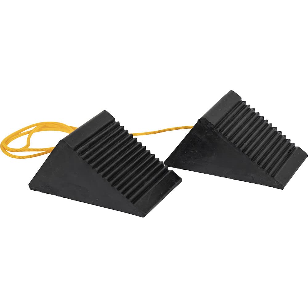 Buyers Products WC35225 Rubber Mini Wheel Chock Set, 5 x 3 x 2.25 Inches, 36 Inch Nylon Rope, Ideal For ATVs, Riding Lawnmowers And Gas-Powered Scooters, Rust And Chemical Proof