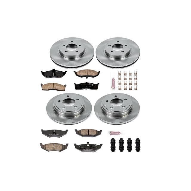 POWERSTOP Autospecialty KOE6177 Front and Rear Replacement Brake Kit-OE Brake Rotors & Ceramic Brake Pads For Chrysler Concorde 1998-2004 | Dodge Intrepid 1998-2004 [Vehicle Specific]