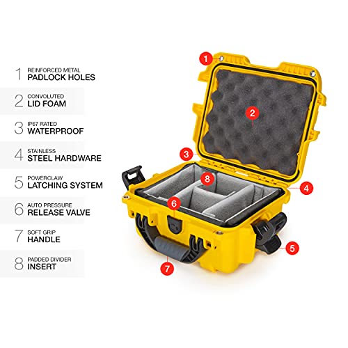 Waterproof Nanuk 905 Hard Case with Padded Dividers - Yellow