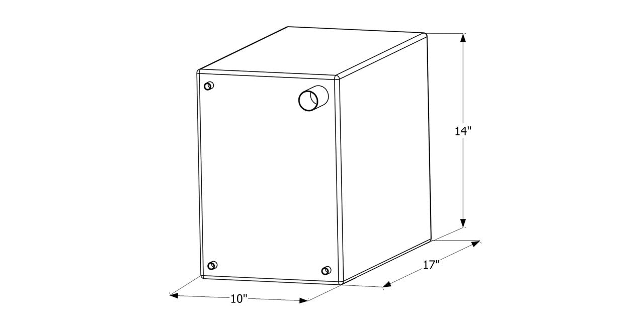 Fresh Water Tank ICON 12464 with 3/8" FTP and 1-1/4" Filter WT2464-10 Gallon, 17" x 10" x 14"