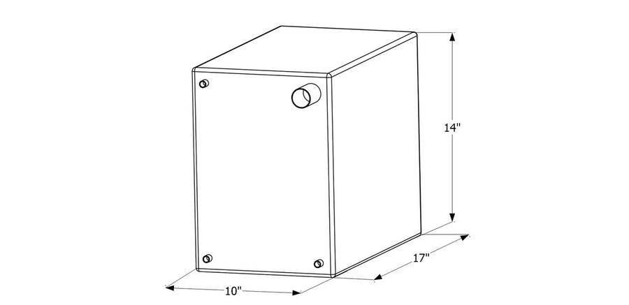 Fresh Water Tank ICON 12464 with 3/8" FTP and 1-1/4" Filter WT2464-10 Gallon, 17" x 10" x 14"