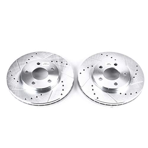 Power Stop Front AR8296XPR Drilled & Slotted Rotor Pair For Chevrolet Malibu 2004-2008, Pontiac G6 2006-2007 [Model Specific]