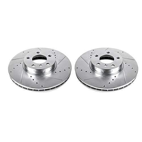 Power Stop Front EBR852XPR Evolution Drilled & Slotted Rotor Pair For BMW X5 2007-2018, BMW X6 2011-2019 [Model Specific]