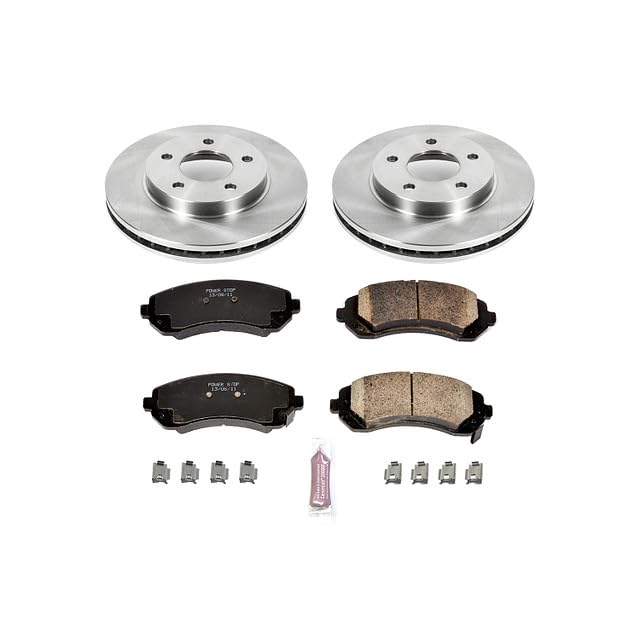 Power Stop Autospecialty KOE5233 Front Replacement Brake Kit-OE Brake Rotors & Ceramic Brake Pads For Buick Rendezvous 2002-2007, Pontiac Aztek 2001-2005 [Model Specific]