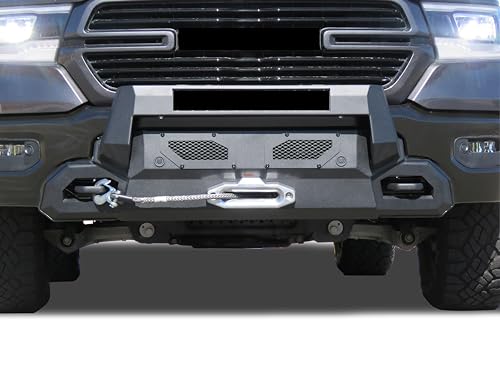 Armour III Black Horse Heavy Duty Front Winch Bumper Textured Black Compatible with 2019-2023 Ram 1500(Excl. 19-23 Classic, 19-22 Diesel, 19-23 Rebel, 21-23 TRX)-AR3HD30NL