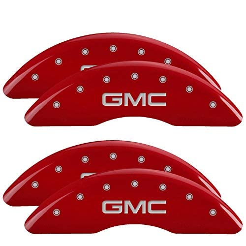 MGP 34219SGMCRD Caliper Covers Red Powder Coat Finish, Silver Characters, Set of 4