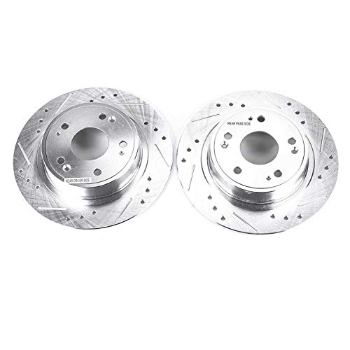 Power Stop Rear JBR1167XPR Drilled Slotted Rotor Pair For 2016-2022 Acura ILX | 2009-2014 Acura TSX | 2008-2023 Honda Accord | 2016-2022 Honda HR-V [Application Specific]