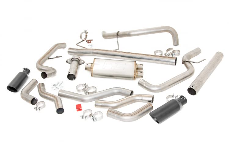 Dual Rough Country Cat-Back Exhaust for 2021-2024 Ford F-150 2WD/4WD - 96018