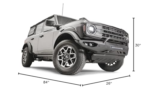 Vengeance Front Bumper Fab Fours FB21-D5252-1 fits 21-23 Ford Bronco - w/Pre-Runner Guard - 2 Stage Matte Black Powder Coat