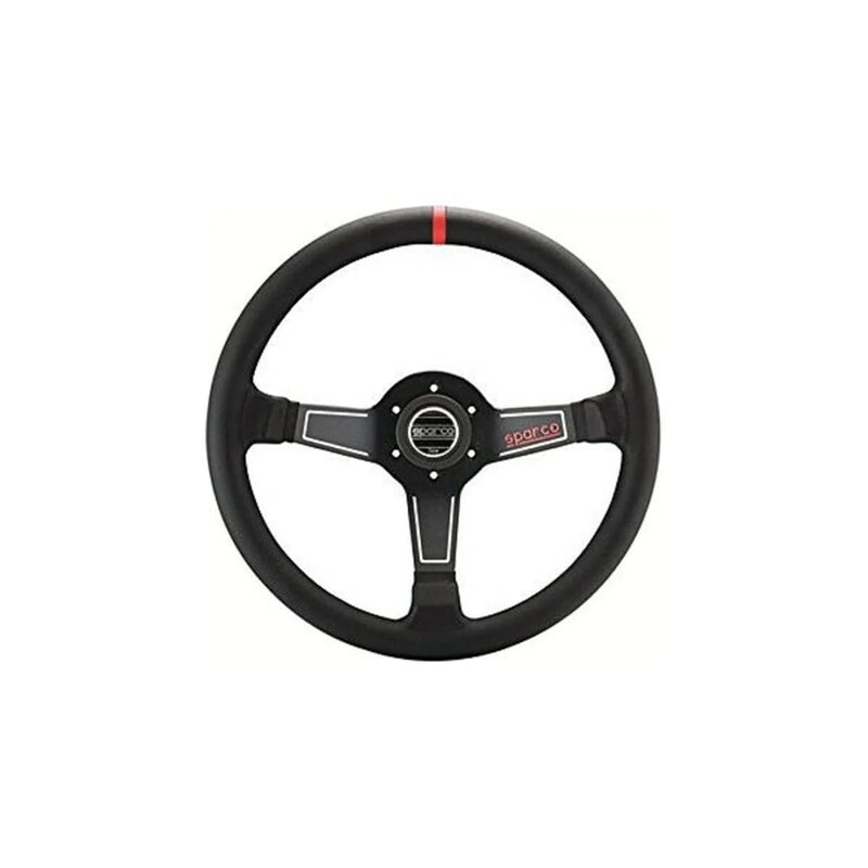 Sparco L575 Universal Steering Wheel - Black Leather - Diameter 350 mm