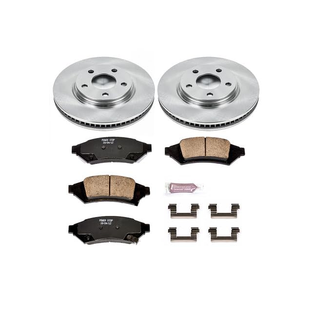 POWERSTOP Autospecialty KOE1586 Front Replacement Brake Kit-OE Brake Rotors & Ceramic Brake Pads For Pontiac Grand Prix 2004 [Model Specific]