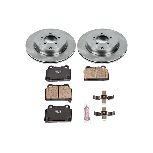 Power Stop KOE4741 Rear Replacement Brake Kit-OE Brake Rotors & Ceramic Brake Pads For Mitsubishi Lancer 2008-2015 [Model Specific]