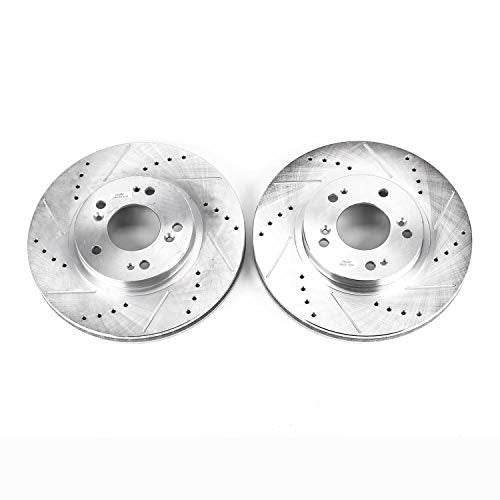 Power Stop Front JBR1122XPR Drilled & Slotted Rotor Pair For Mitsubishi Endeavor 2004-2008, Mitsubishi Endeavor 2010-2011 [Model Specific]