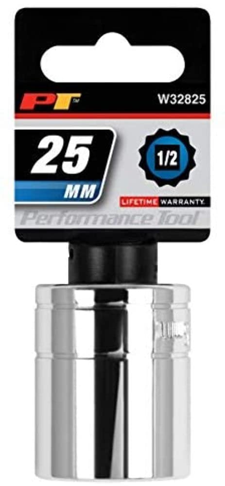 W32825 Performance Tool 1/2 Drive 25mm 12Point Socket, 1 Pack