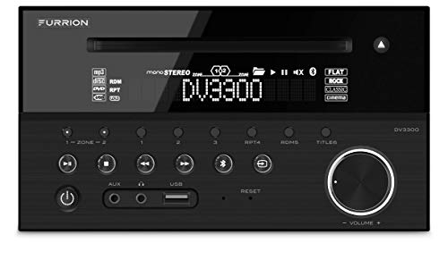 Furrion Two-Zone Independent Wall Mount DV3300 RV Stereo and DVD Player - Black