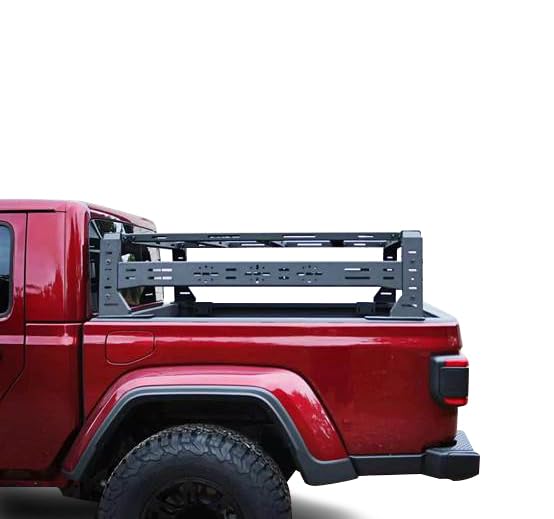 Overland Black Horse Bed Rack Black Compatible with 2020-2024 Jeep Gladiator-TR09B