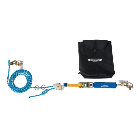 30 Ft Werner 2-Man Rope Horizontal Lifeline System D-Bolt Anchor Ratchet Tensioner