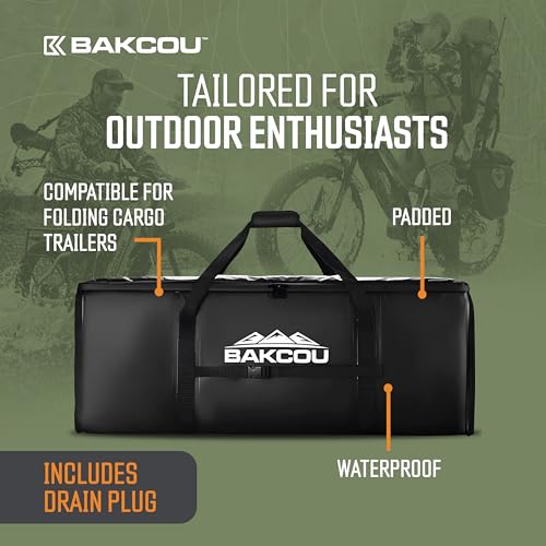 Bakcou - Cooler/Gear Bag Insulated - Waterproof, Padded, Compatible with Folding Cargo Trailers, Includes Drain Plug, 16.5" W x 40.5" L x 13" H