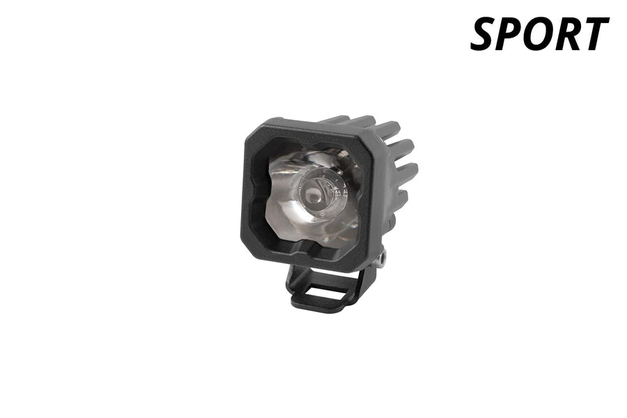 Diode Dynamics SSC1 Sport Standard White LED Pod (one), Spot w/Amber Backlight