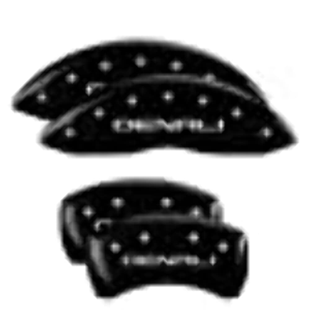 MGP 34218SDNLBK Caliper Covers Black Powder Coat Finish, Silver Characters, Set of 4