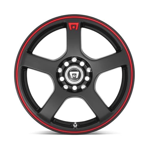 MR116 FS5 Motegi 18X8 5X4.25/4.5 6.27 45mm MATTE BLACK W/ RED STRIPE - MR11688001745
