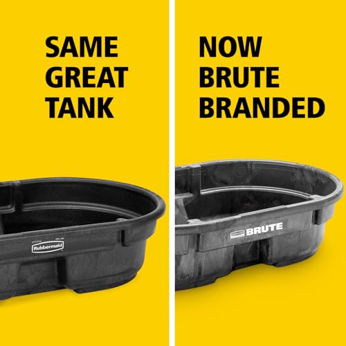 Rubbermaid Commercial Products 50-Gallons Stock Tank, Structural Foam, Heavy Duty Container, for Livestock/Animal/Cattle Feed & Water, Outdoor Homemade Pool/Hot Tub/Bathtub, & Pet Cleaning/Dog Wash