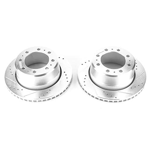 Power Stop AR83067XPR Rear Brake Rotor Pair Drilled and Slotted For Ram 3500 2013-2023 [Model Specific]