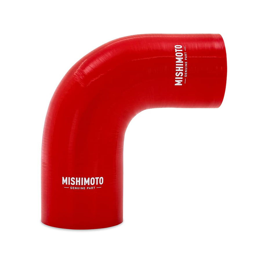 Mishimoto 90-Degree MMCP-R90-22525RD Silicone Transition Coupler, 2.25" to 2.50", Red