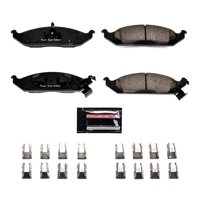 Power Stop Z23-650 Z23 Evolution Sport Carbon Fiber Infused Ceramic Brake Pads with Hardware For Chrysler Cirrus, Chrysler Sebring, Dodge Stratus, Plymouth Breeze [Model Specific]