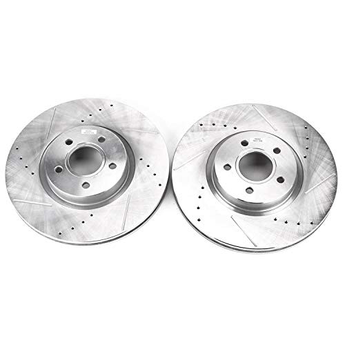 Power Stop EBR897XPR Evolution Front Drilled & Slotted Rotor Pair For Ford Escape, Ford Focus, Ford Transit Connect, Lincoln MKC, Volvo C70, Volvo S40, Volvo V50 [Model Specific]