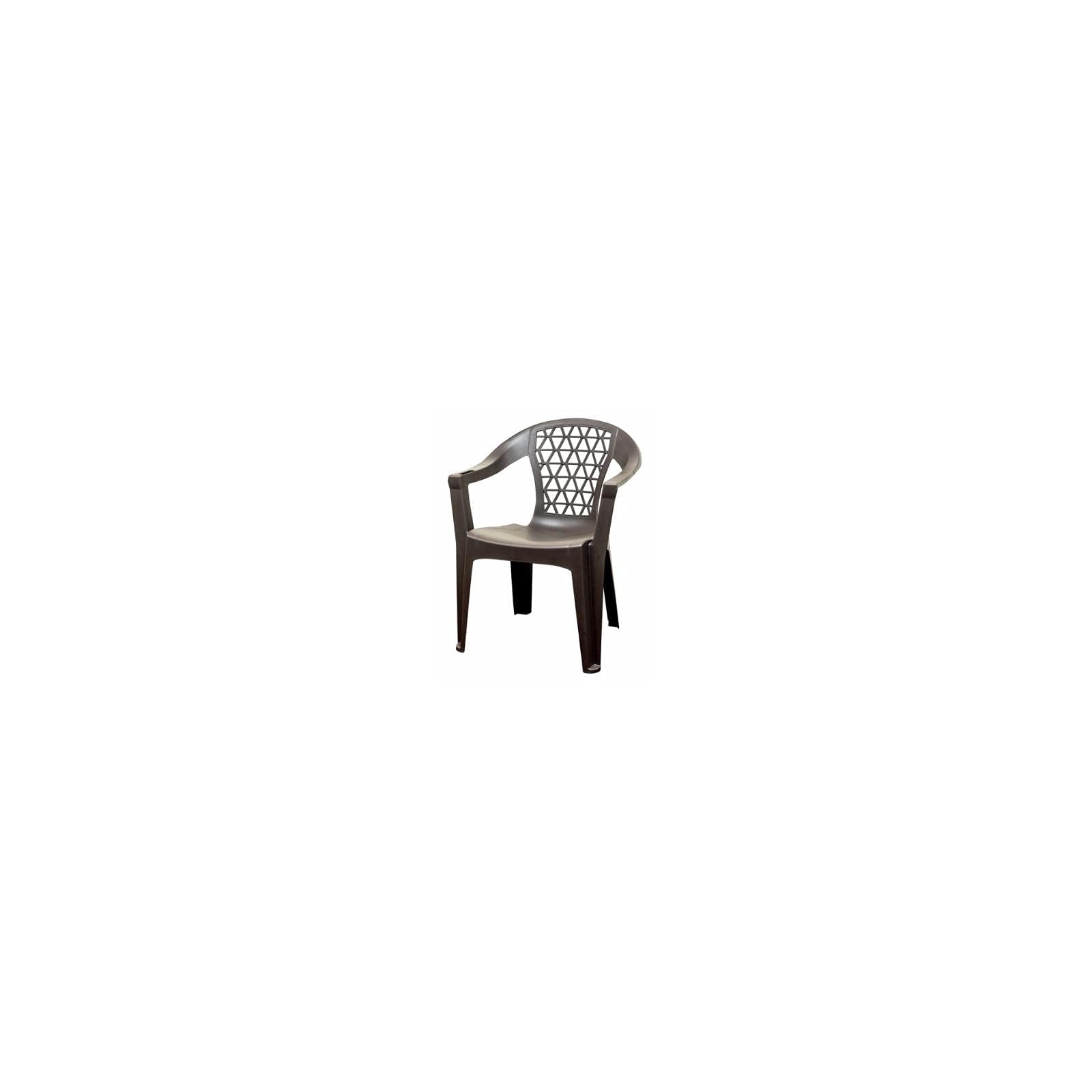 Penza Adams Patio Dining Chair, Earth Brown, Modern, Ergonomic, Stackable, Outdoor