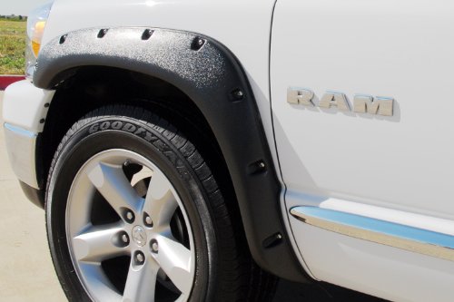 Lund Elite Series RX203TA Black Rivet Style Textured Front Fender Flare - 2 Piece